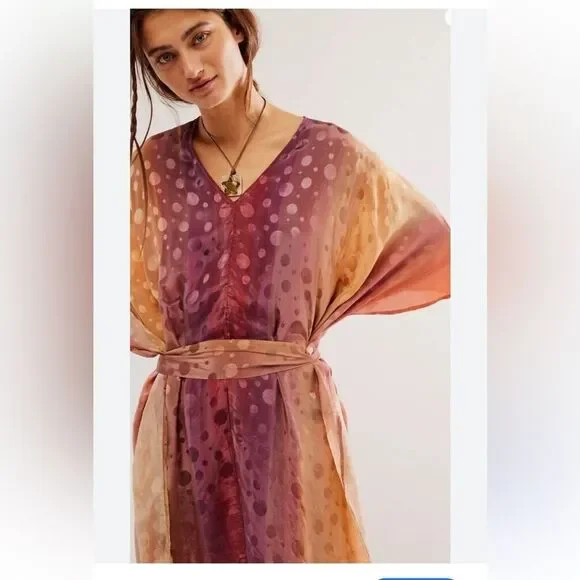 Free People Jen's Pirate Booty Electric Universe Kaftan Size - Picture 4 of 8